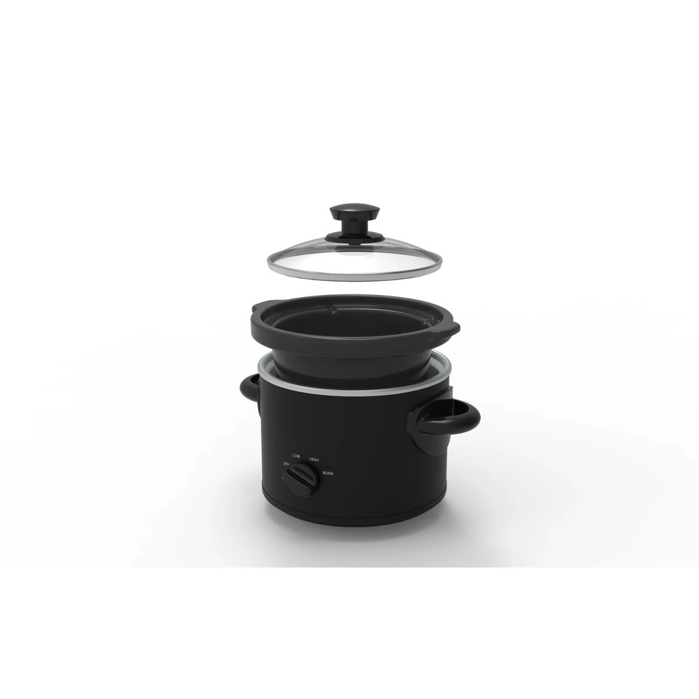 Mainstays 2 Qt Manual Slow Cooker, Matte Black