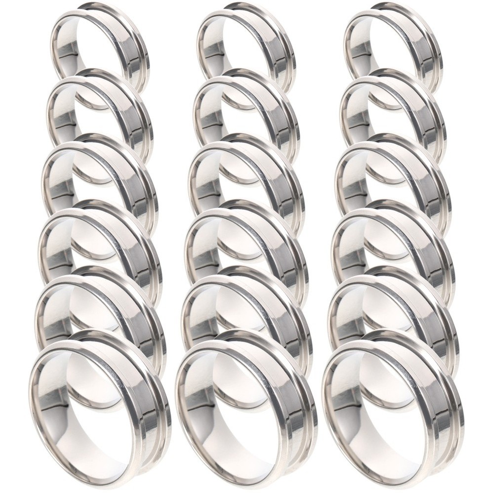18pc Blanks Grooved Plain Finger Stainless Steel Finger Making