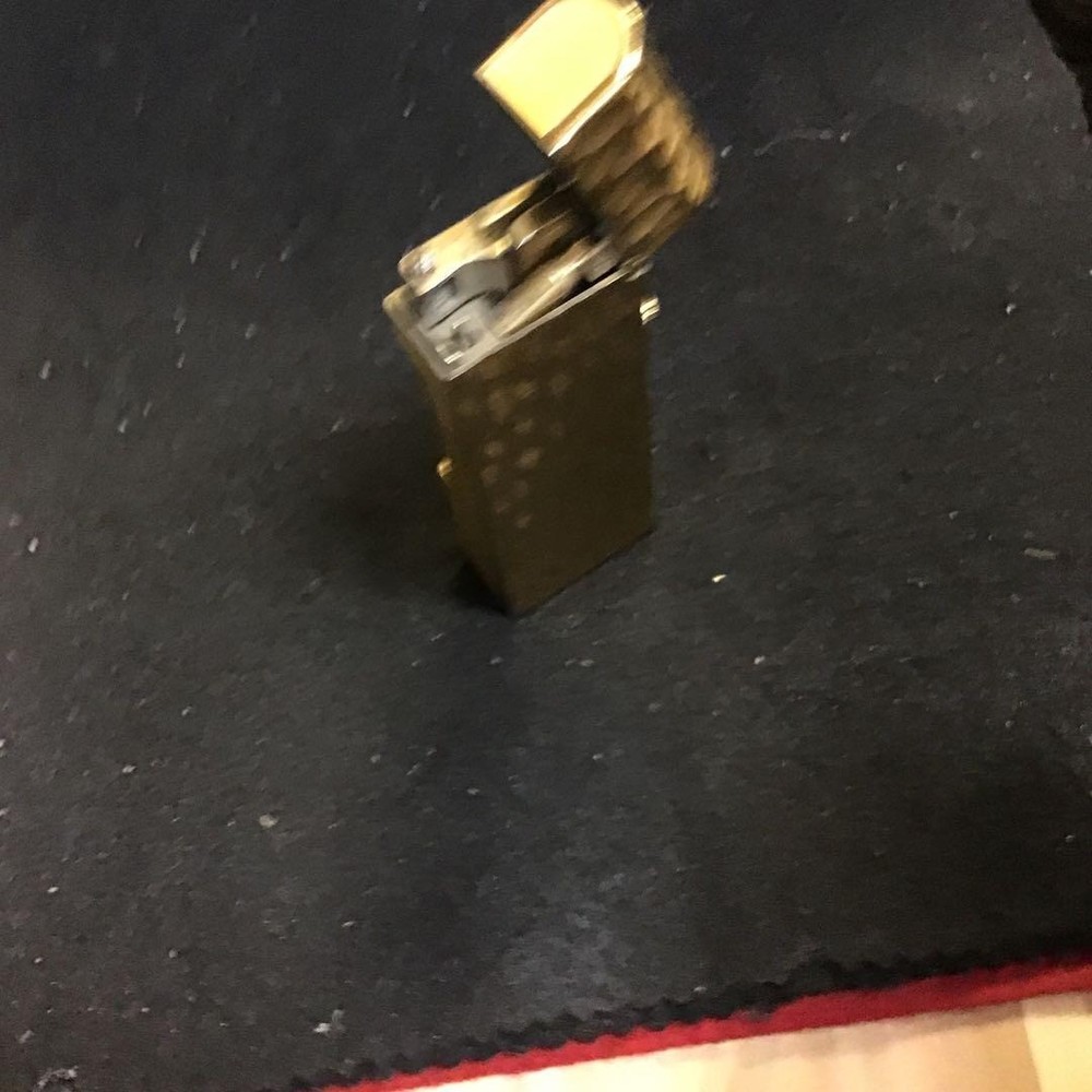 Overhauled Dunhill Rollagas lighter gold yellow arched without box