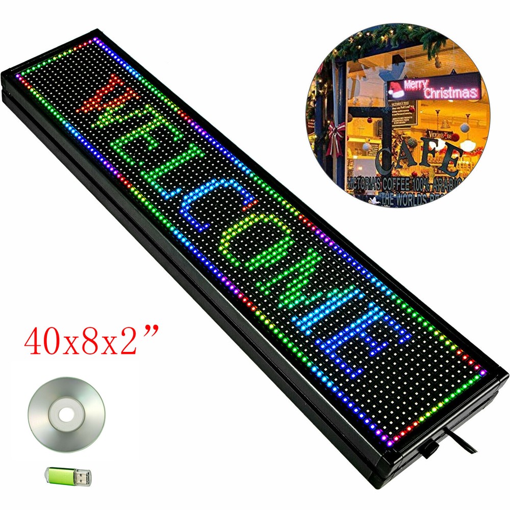 High Brightness Outdoor LED Sign Programmable Scrolling Message Display Board US