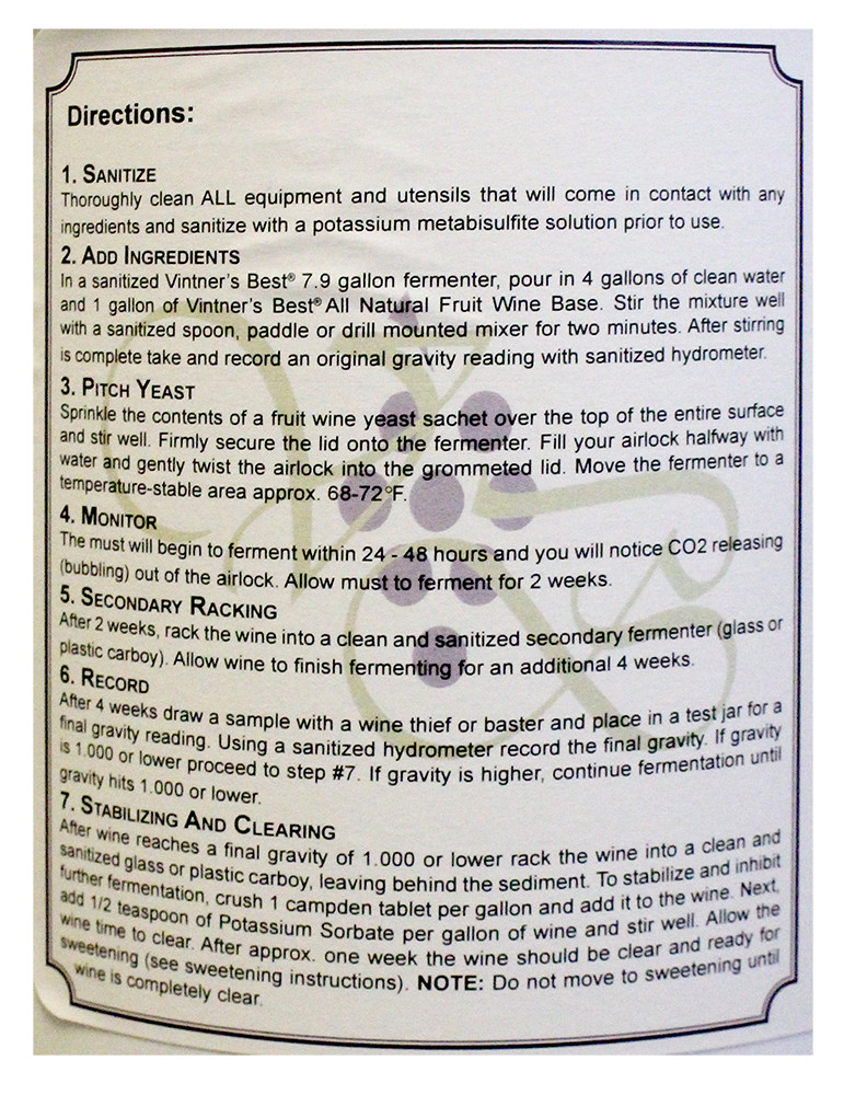 Vintner's Best Niagara Fruit Wine Base-128 oz. Jug