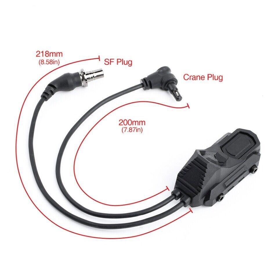 Airsof Remote Dual Control Pressure Switch Laser Crane Flashlight For OGL Aim BK