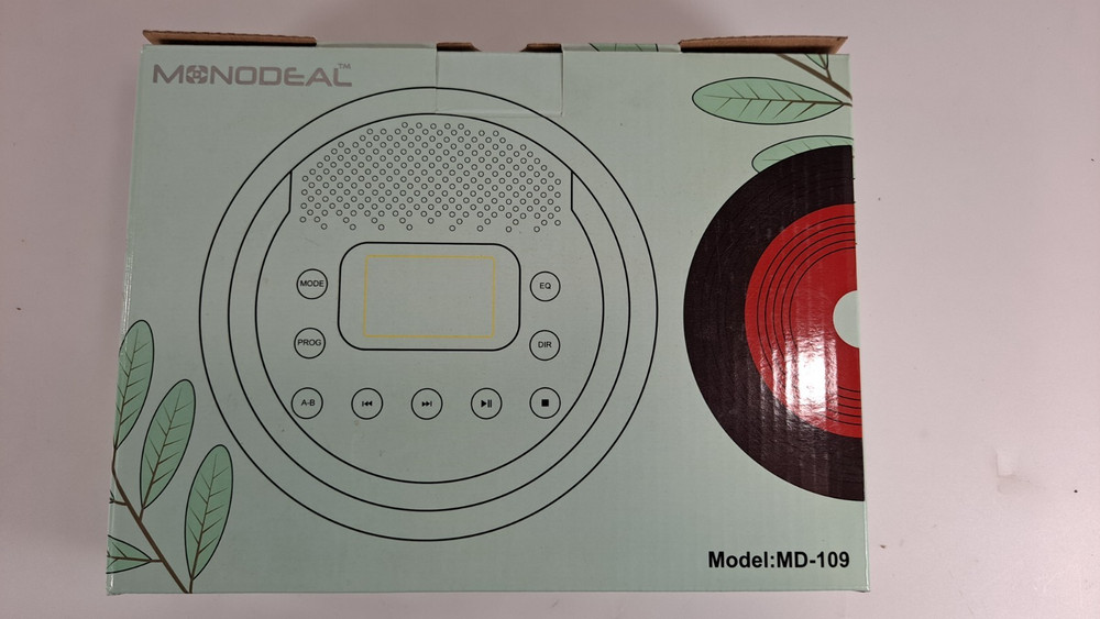 Portable CD Player MONODEAL Rechargeable Personal Compact Disc CD Player MD-109