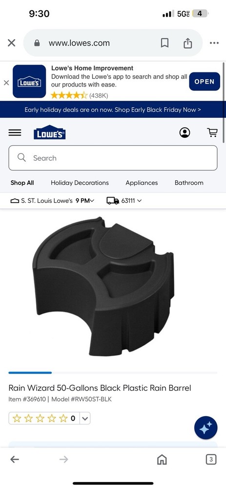 Rain Wizard 50 Gallon Rain Barrel