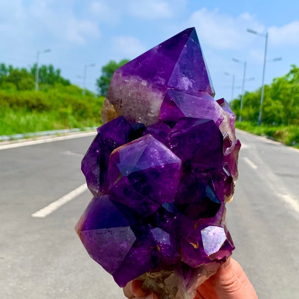 7.2LB Natural Amethyst geode quartz cluster crystal specimen Healing