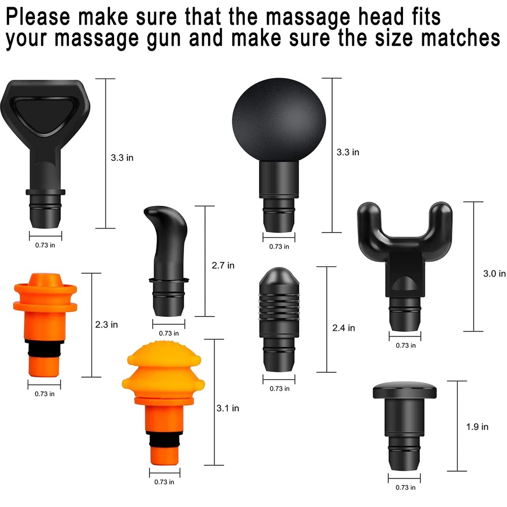 Massage Gun Heads for Hypervolt Go, Replaceable Massager Attachment Black
