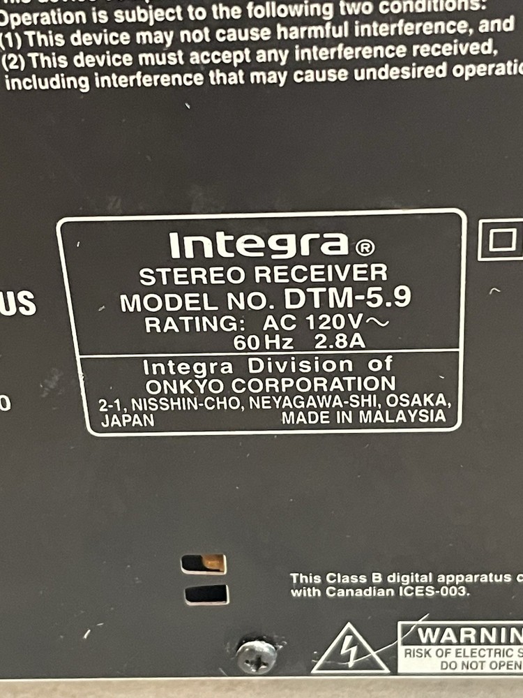 Integra DTM-5.9 Stereo Receiver - Tested
