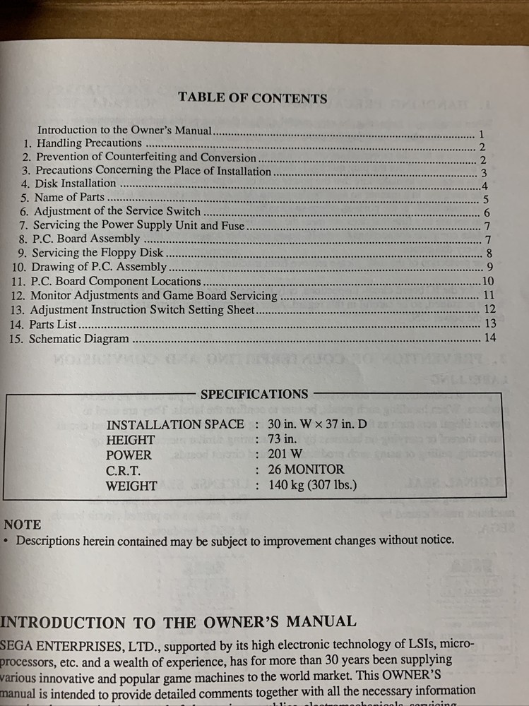 SCRAMBLE SPIRITS SEGA OWNERS manual