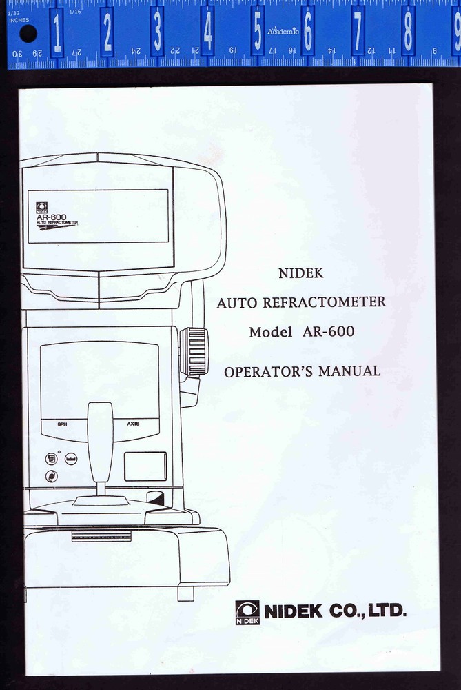 NIDEK Auto Refractometer Model AR-600 Operator's Manual