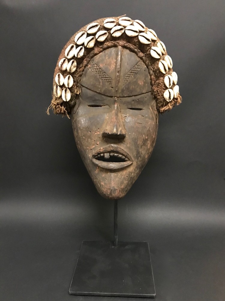 AFRICAN ART DAN MASK WITH STAND