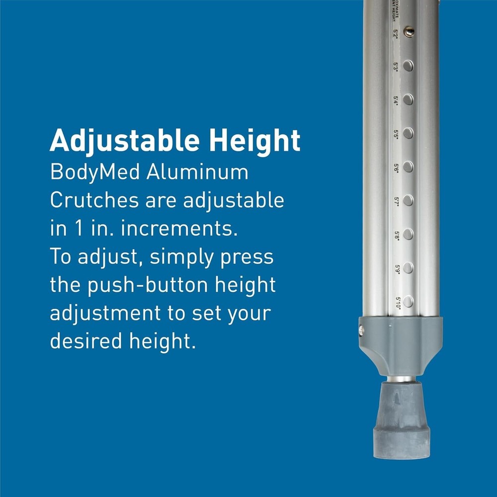Lightweight Aluminum Crutches for Adults - Adjustable & Comfortable Support