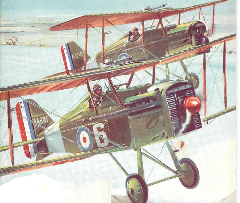 Model Airplane Plans (FF): SE-5a 1/12 Scale 26½" for .5-.8cc (.049ci) Engine