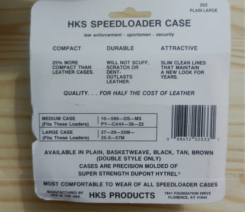 HKS Speedloader Case Black; Holds 2 Loaders; Plain, Large; 203-L-P