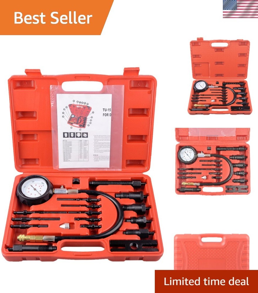 Professional Diesel Engine Compression Testing Set - Durable Steel Construction
