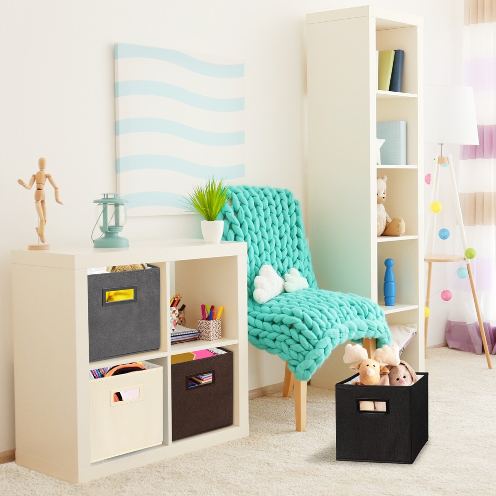 Superio Fabric Organizing Bin, 11" Cream Fabric Cube 8-Pack