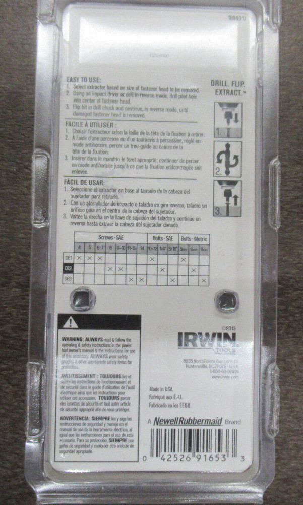 IRWIN 1876222 SCREW GRIP IMPPACT EXTRACTOR