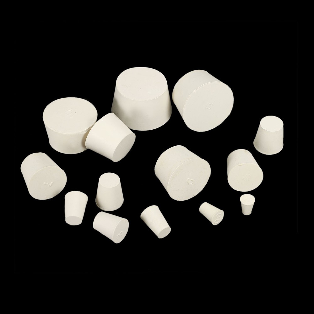 10 Pack Solid Rubber Stoppers 5# Tapered Lab Seal Plug Test Tube Bungs, White