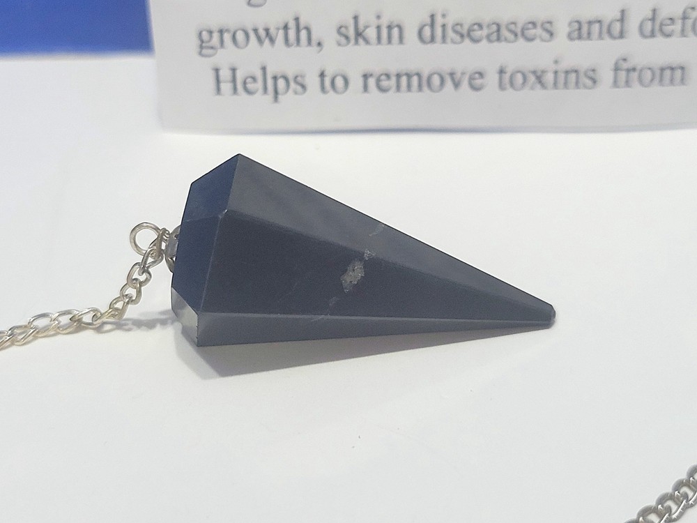 Vintage Black Shungite Pendulum for Dowsing