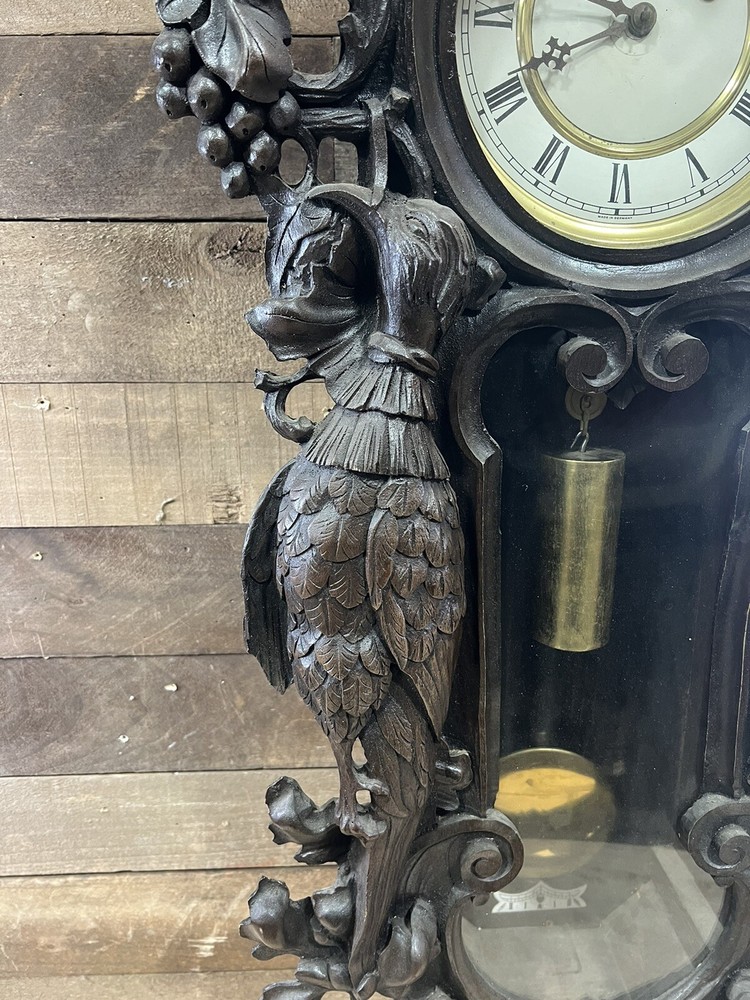 Antique Black Forest Papier-Mâché Hunters Clock
