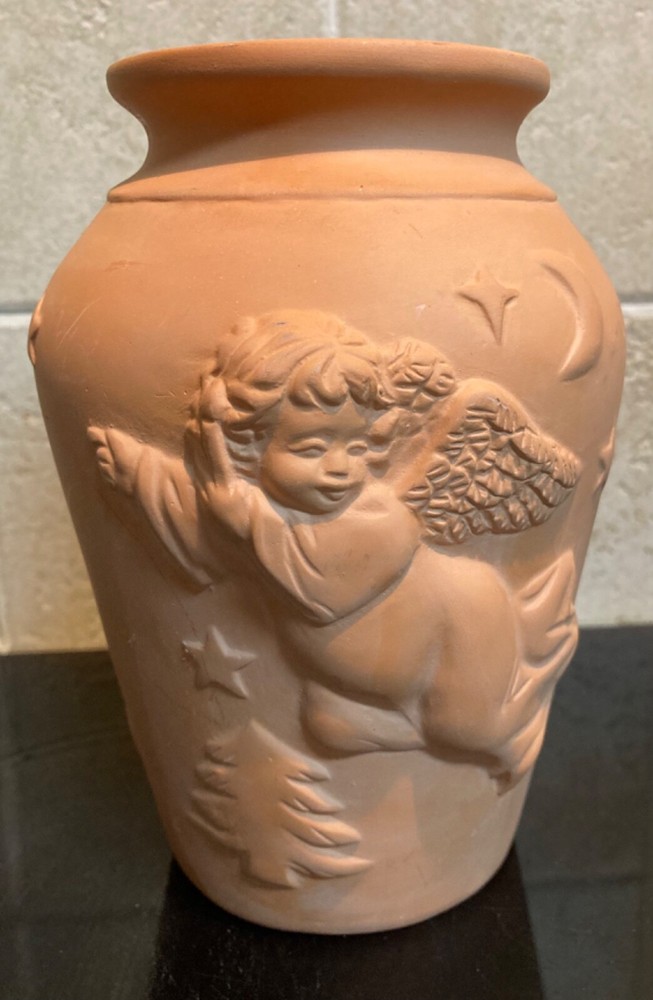 6” Clay Angel Vase