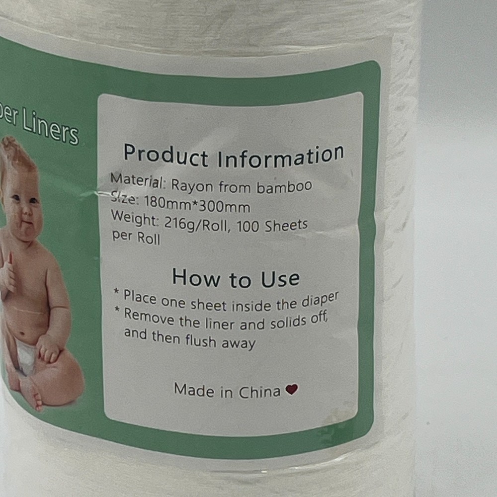 ALVABABY Cloth Diaper Liners Bamboo Rayon Flushable Biodegradable 100 pc Sealed