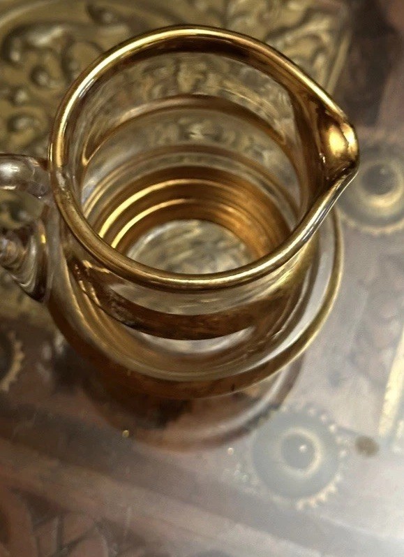 Gold Plated Ringed Jug 1950