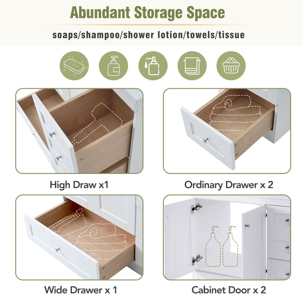 Bathroom Cabinet Rocking Cradle Design Features 4 Drawers Features 2 Doors