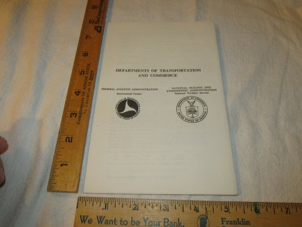 1974 Pilot Training Book Plane Weather how its forecast Manual