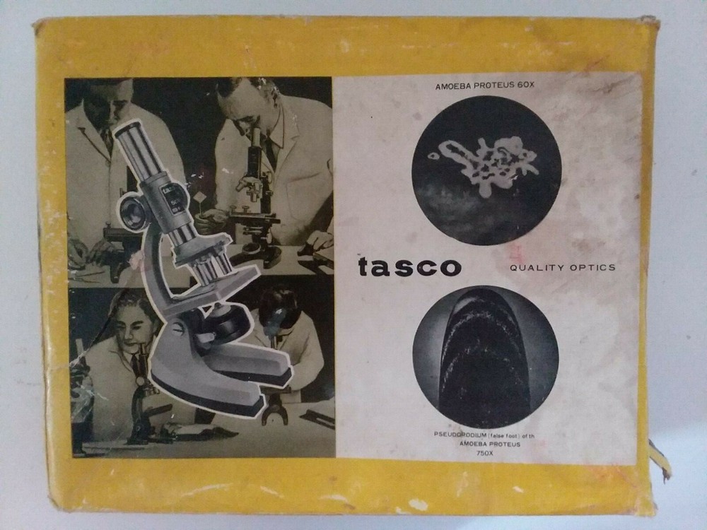 Vintage 1973 Tasco Quality Optics Microscope Kit Missing Some Accessories In Box