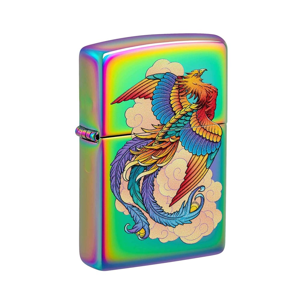Zippo Pocket Lighter Multicolored Phoenix Design Brass Material Windproof 48607