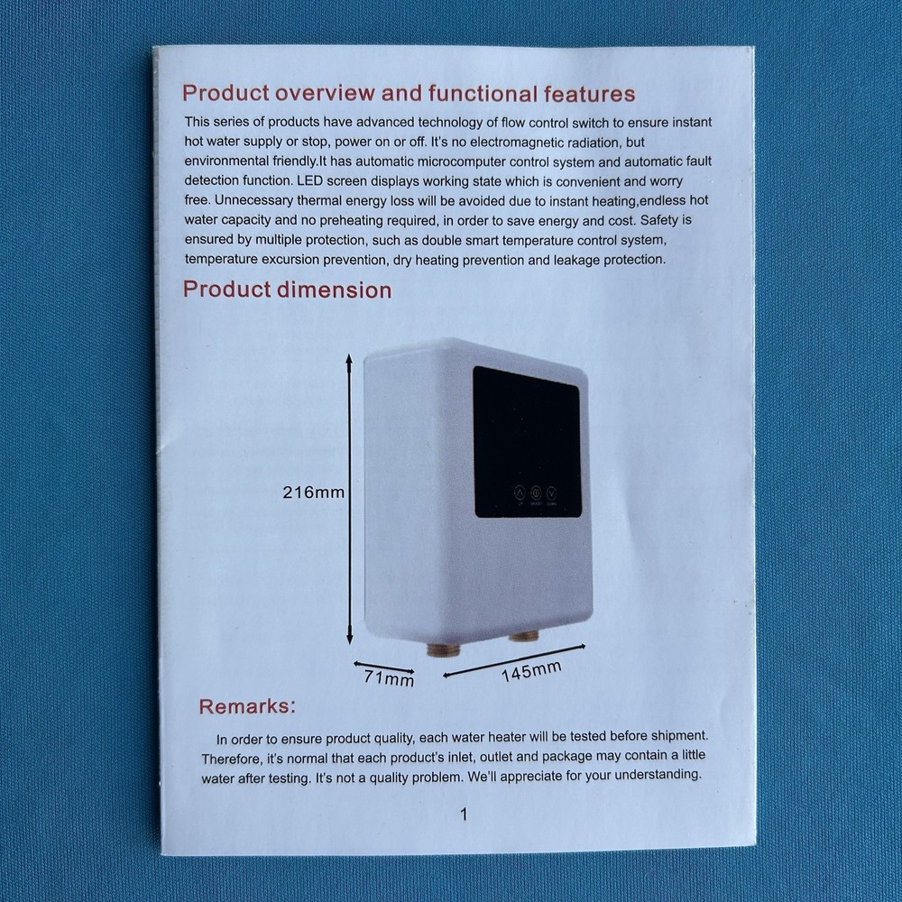 Instant Electric Water Heater