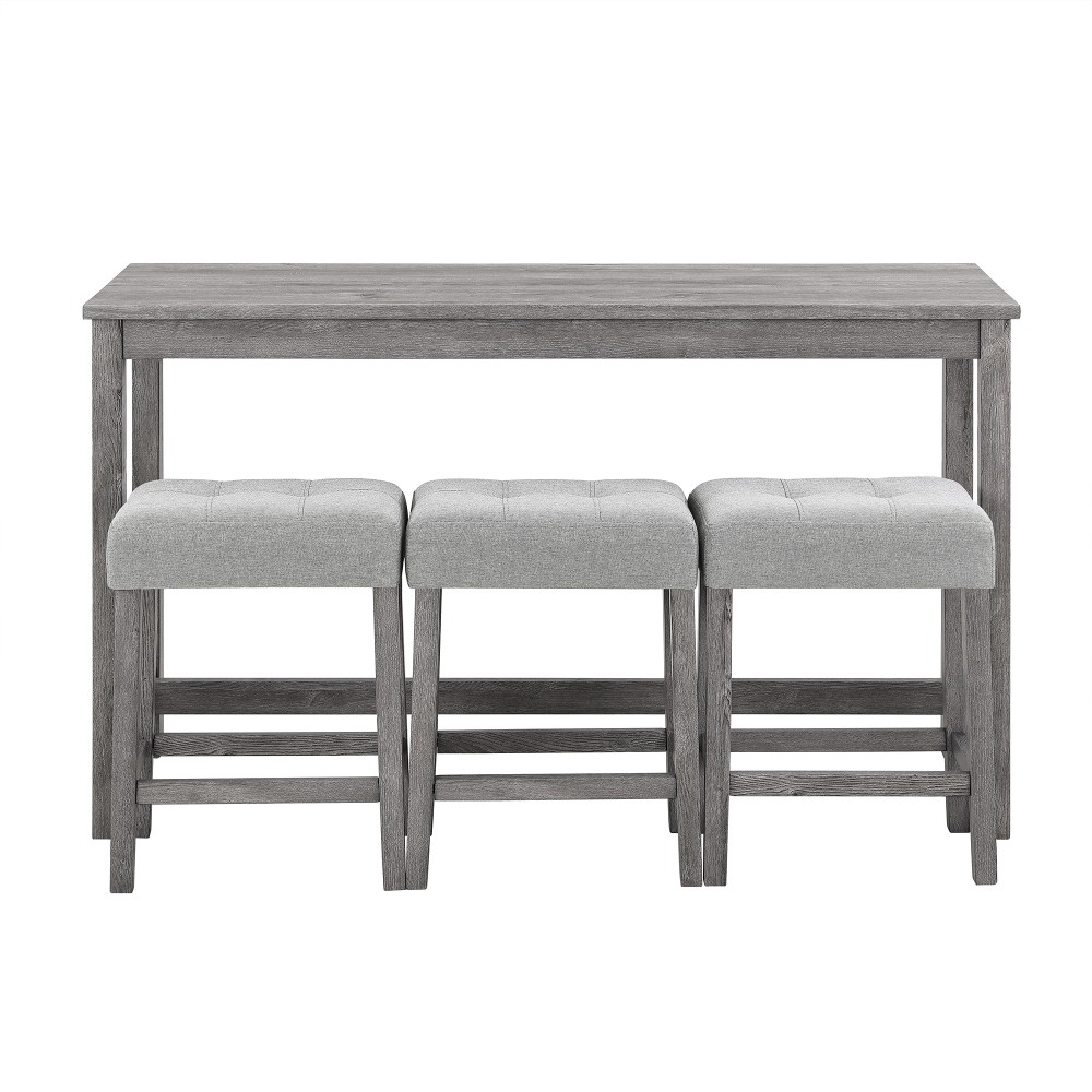 Bar Table Set w Power Outlet Dining Table Set Industrial Breakfast Table