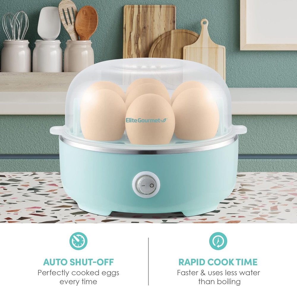EGC115M Easy Egg Cooker Electric 7-Egg Capacity, Soft, Medium, Hard-Boiled Egg C