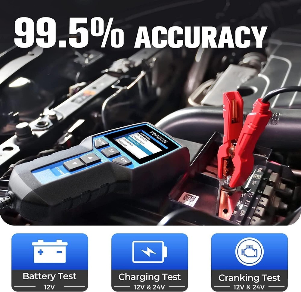 🔥Car 12V 24V Battery Tester Battery Load Tester Battery Analyzer TOPDON BT200