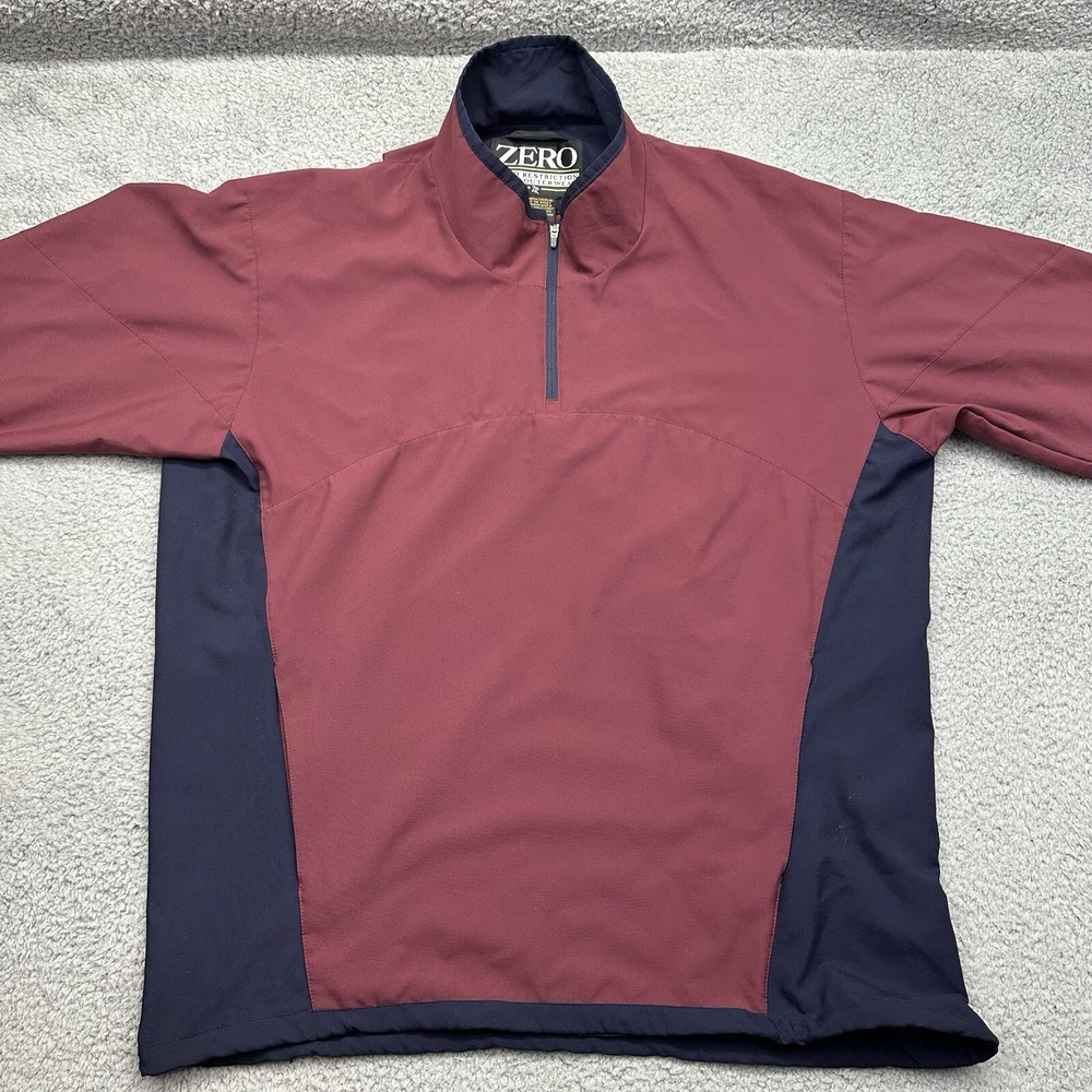 Zero Restriction Golf Outerwear Mens Size Large Red L/S G01W012 1/4 Zip Pullover