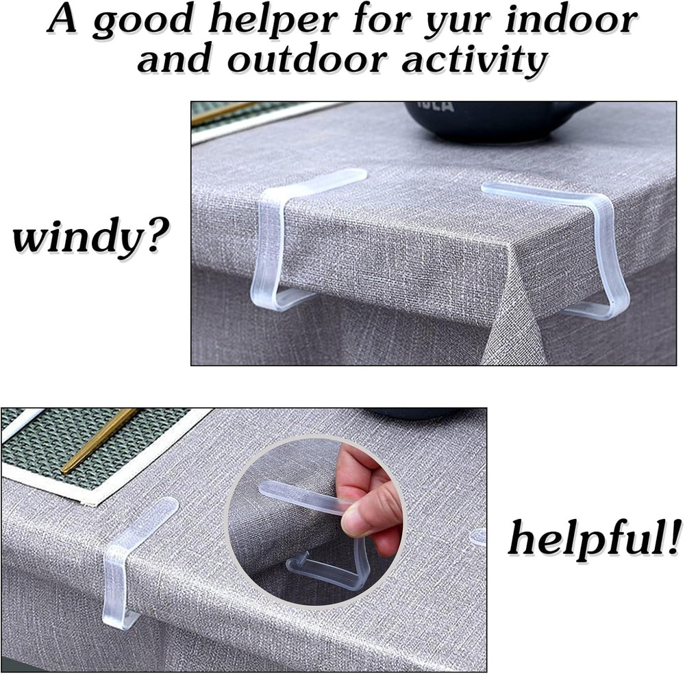 32 Upgraded Tablecloth Clips,Thicker Wider Clear Tablecloth Clips,Plastic Table