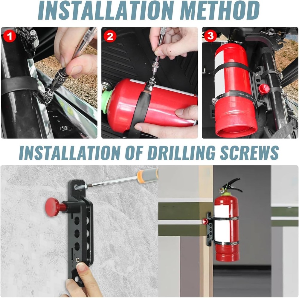 Aluminum Quick Release Roll Bar Fire Extinguisher Mount Holder Compatible wit...