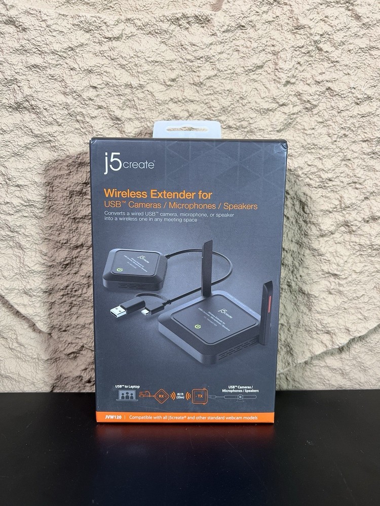 j5create JVW120 Wireless USB Extender Webcam Camera Mic Speaker Conference