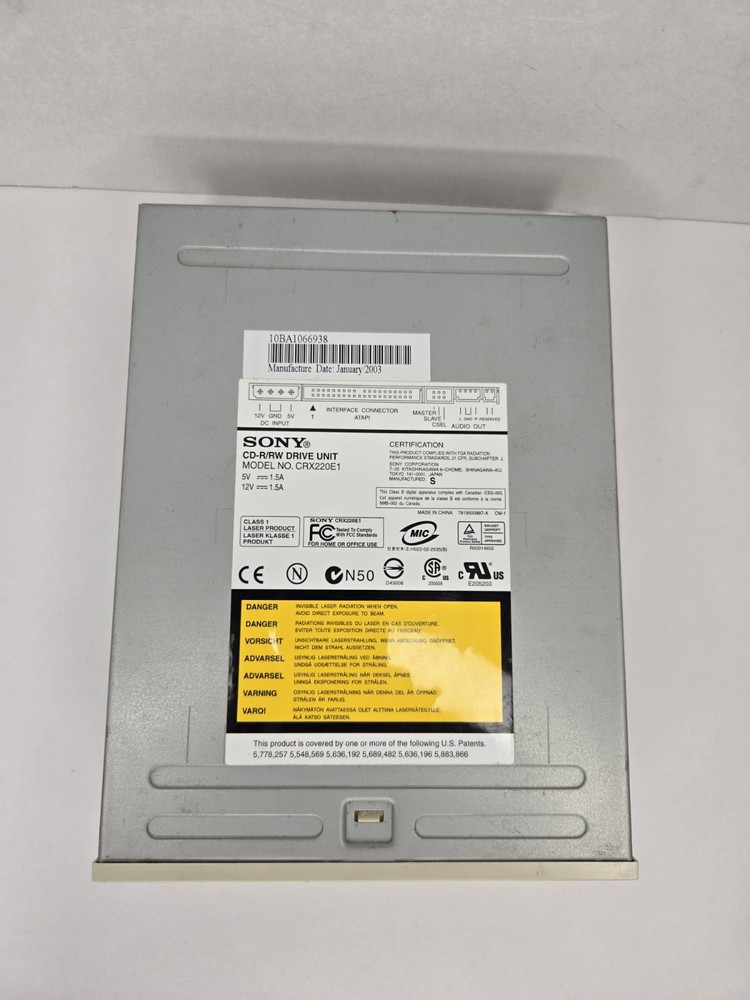 Sony CRX220E1 CD-R/RW Internal IDE Drive