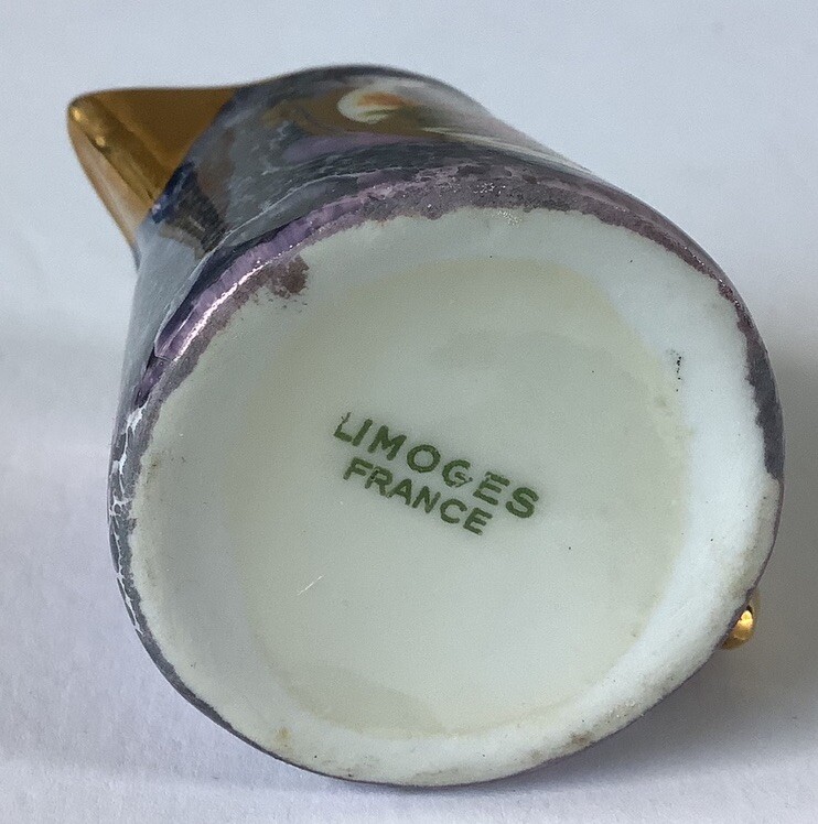 Limoges Mini Creamer With Victorian Scene
