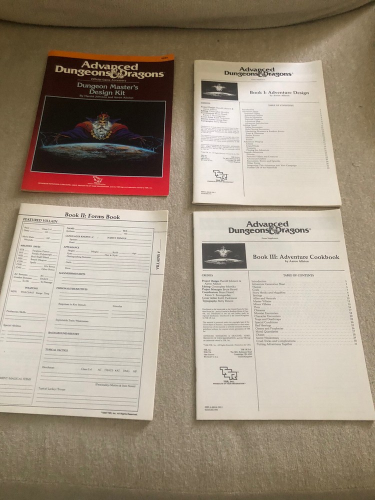 Advanced Dungeons & Dragons - Dungeon Masters Design Kit 9234 - TSR 1988