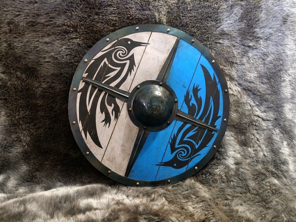 Medieval Wooden Viking Battle Ready Fight Shield 18" Valhalla Wall Decor Shield
