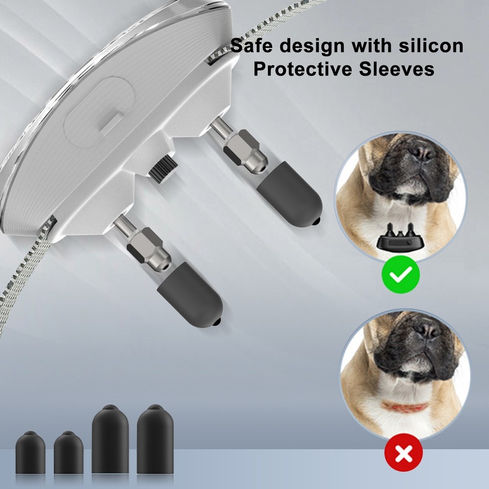 White Intelligent Automatic Anti bark Dog Shock Collar For Small Medium Large