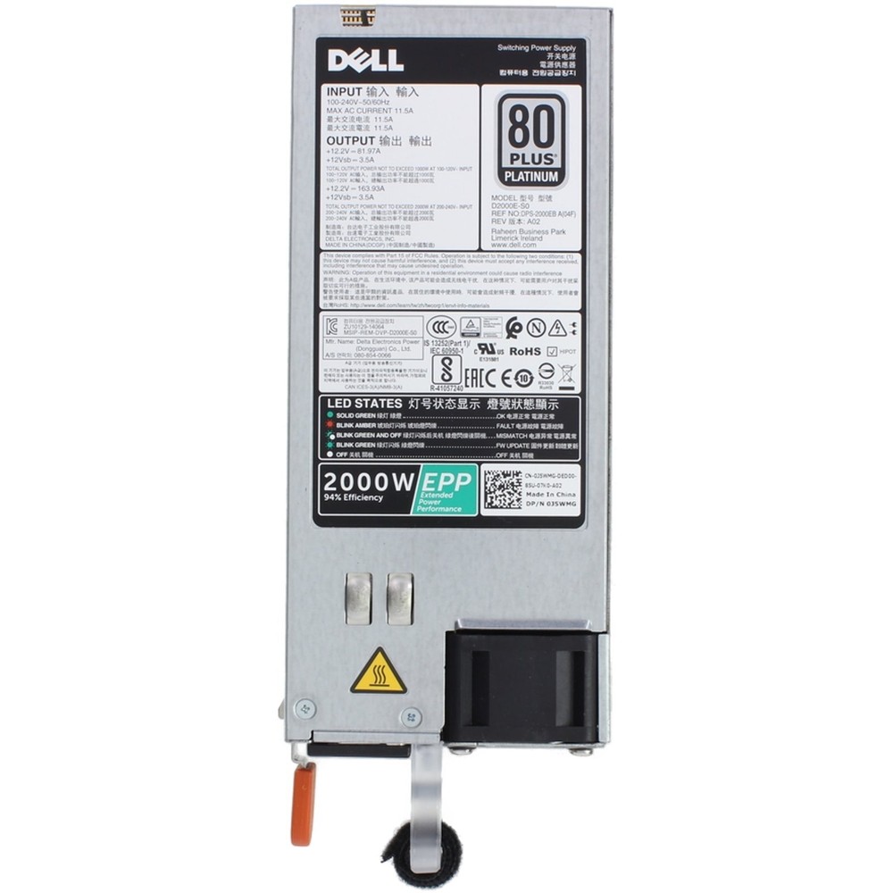 Dell 2000W EPP 80+ Platinum PSU (C19) (J5WMG)
