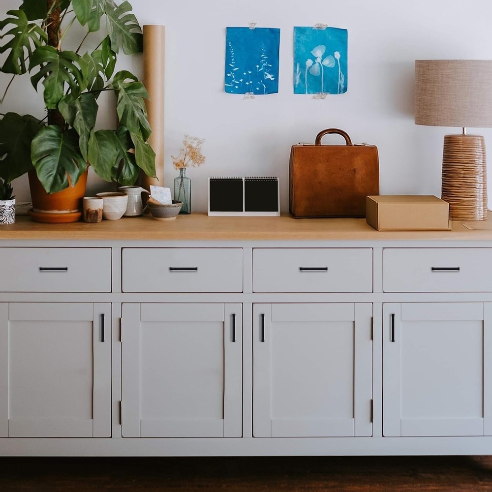 30 Pack Solid 3-3/4 Inch Kitchen Square Cabinet Handles Matte Black Pulls