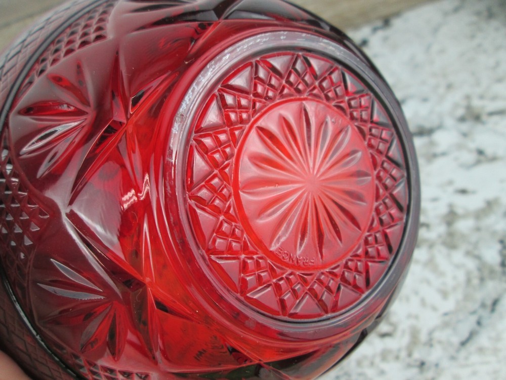 CRISTAL D'ARQUES-DURAND Antique Ruby Red 5.5” bowl Excellent Multiples