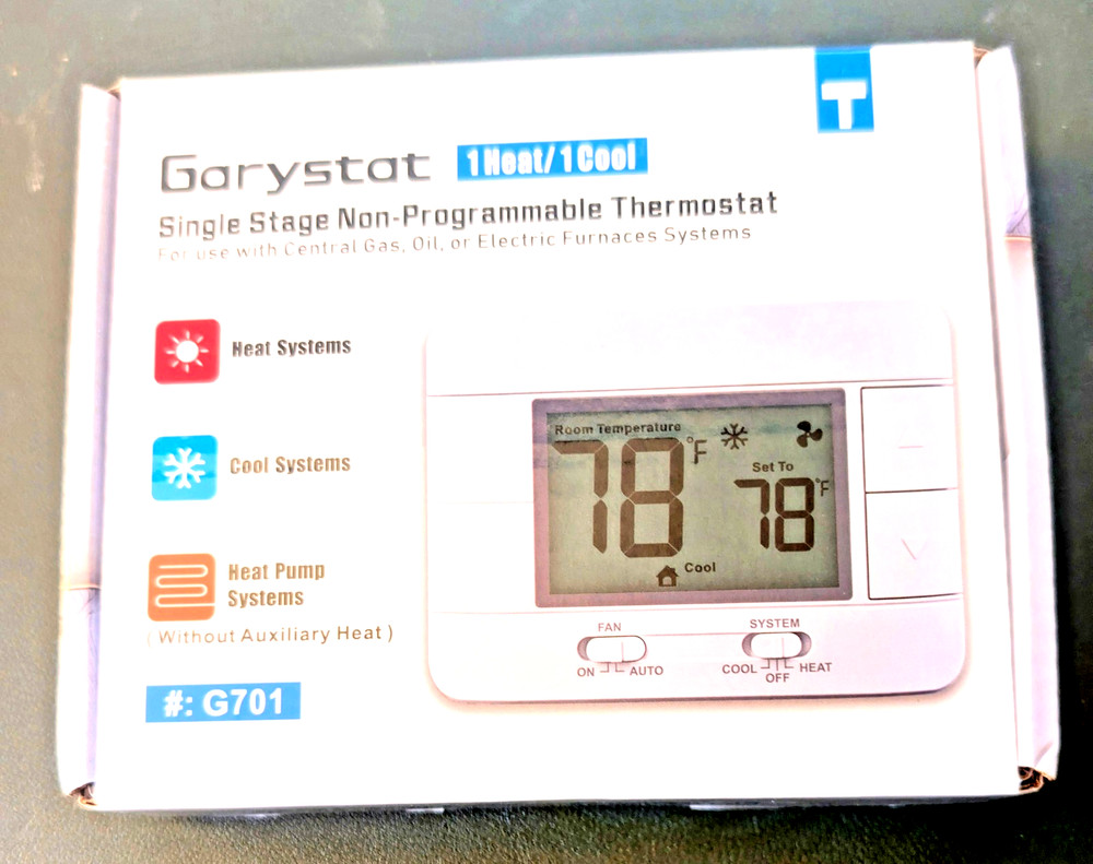 NEW GARYSTAT G711 Single Stage Non-Programmable Thermostat