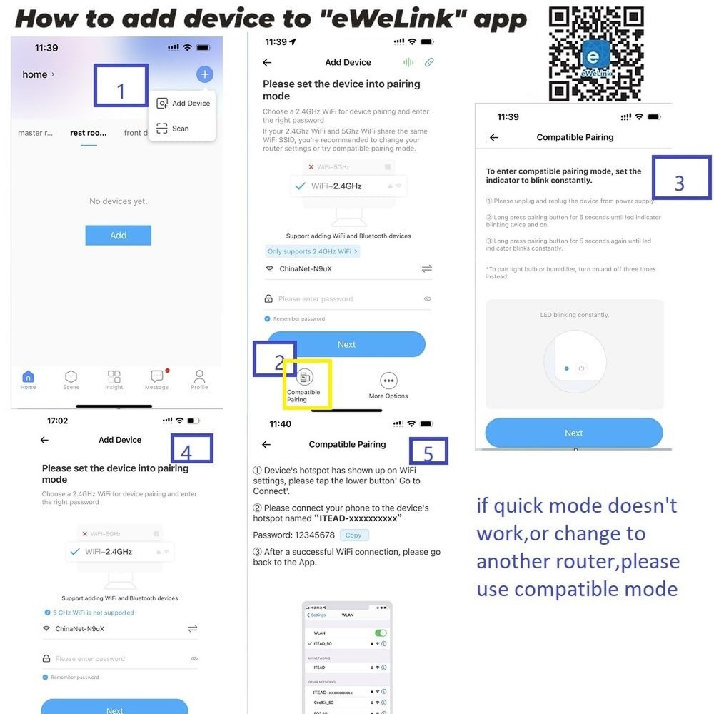 MHCOZY Updated WiFi Wireless Smart Switch Inching Self-Locking Relay Module,S...