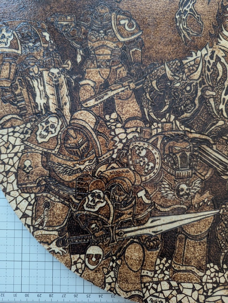 Warhammer Pyrography Artwork, All Done By Hand No Machine