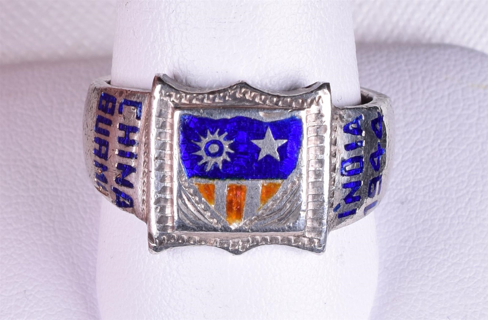 1944 WW2 India China Burma Campaign Ring Enameled Sz 10.5